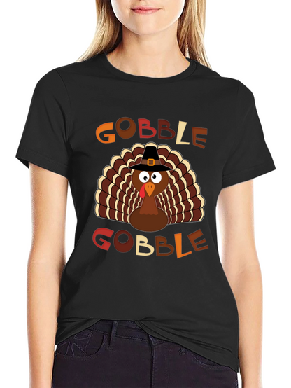 Gobble Thanksgiving Turkey Graphic T-Shirt