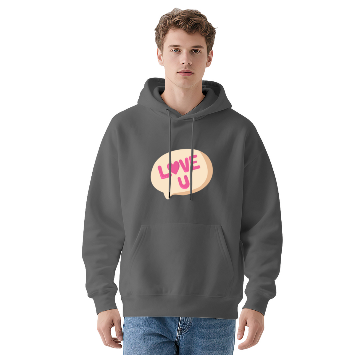 Red Love U Speech Bubble Hoodie