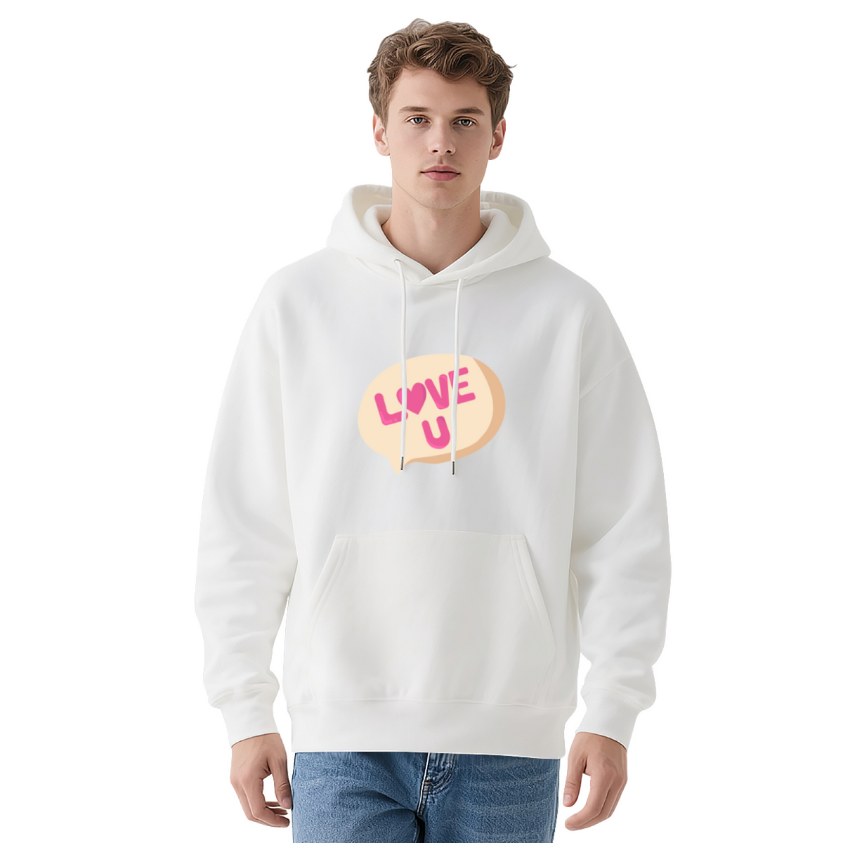 Red Love U Speech Bubble Hoodie