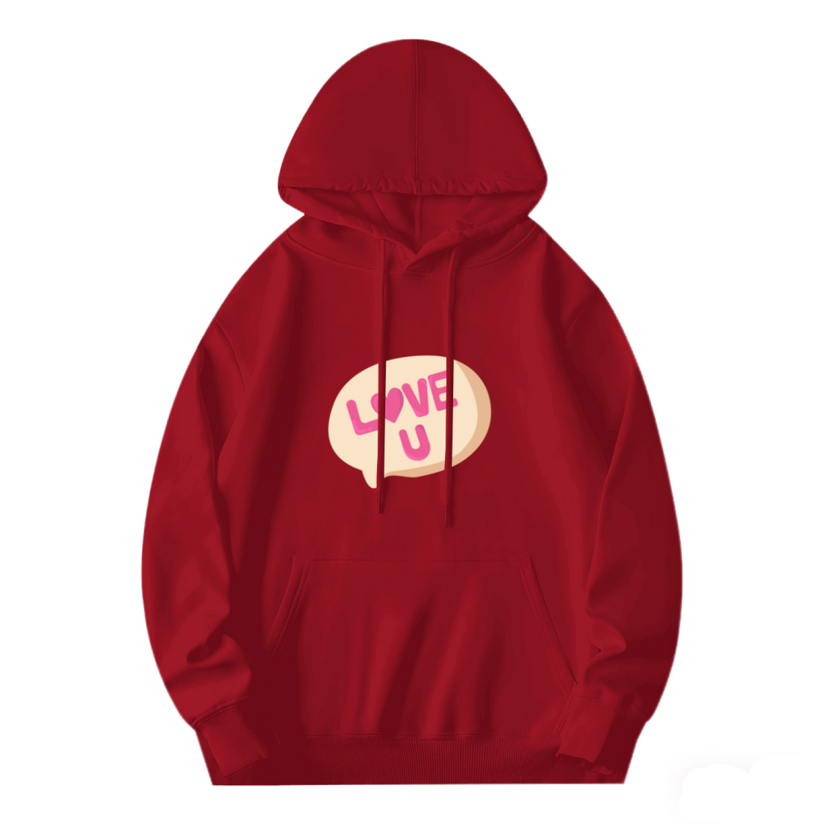 Red Love U Speech Bubble Hoodie