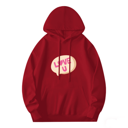 Red Love U Speech Bubble Hoodie