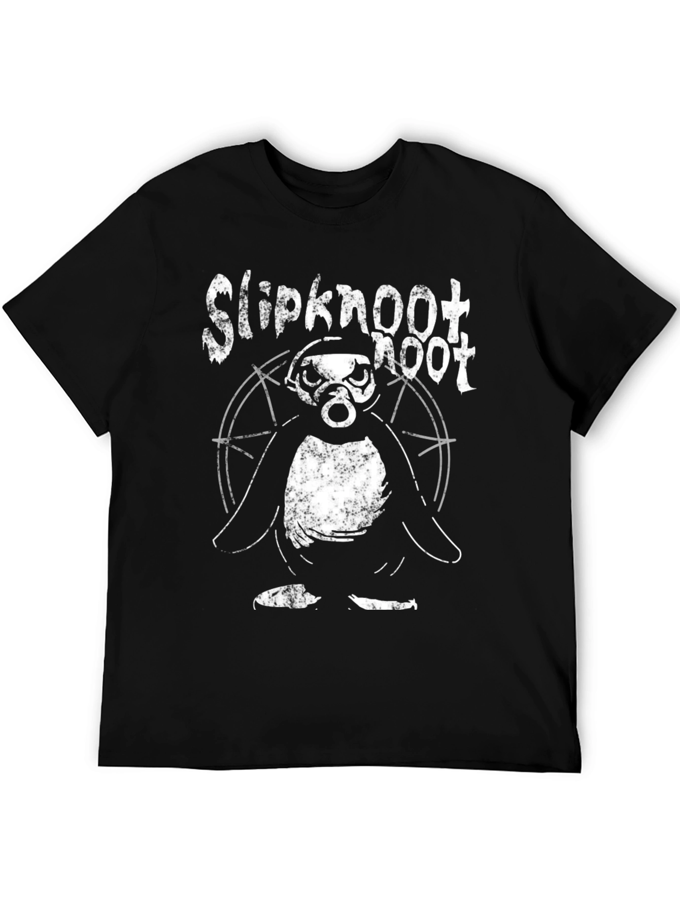 Slipknot Penguin T-Shirt - Black Cotton Blend Band Tee