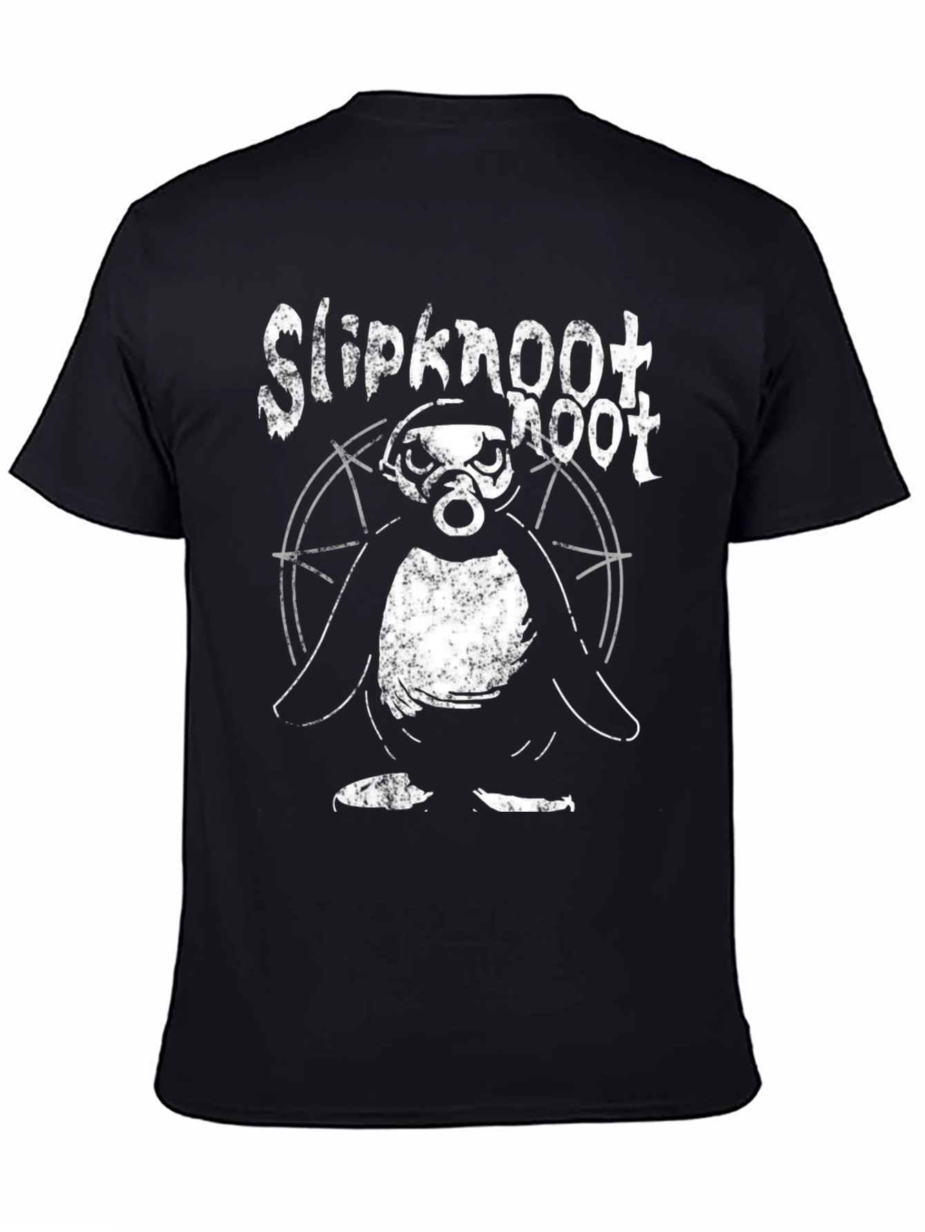 Slipknot Penguin T-Shirt - Black Cotton Blend Band Tee
