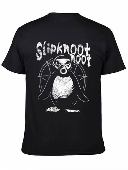 Slipknot Penguin T-Shirt - Black Cotton Blend Band Tee