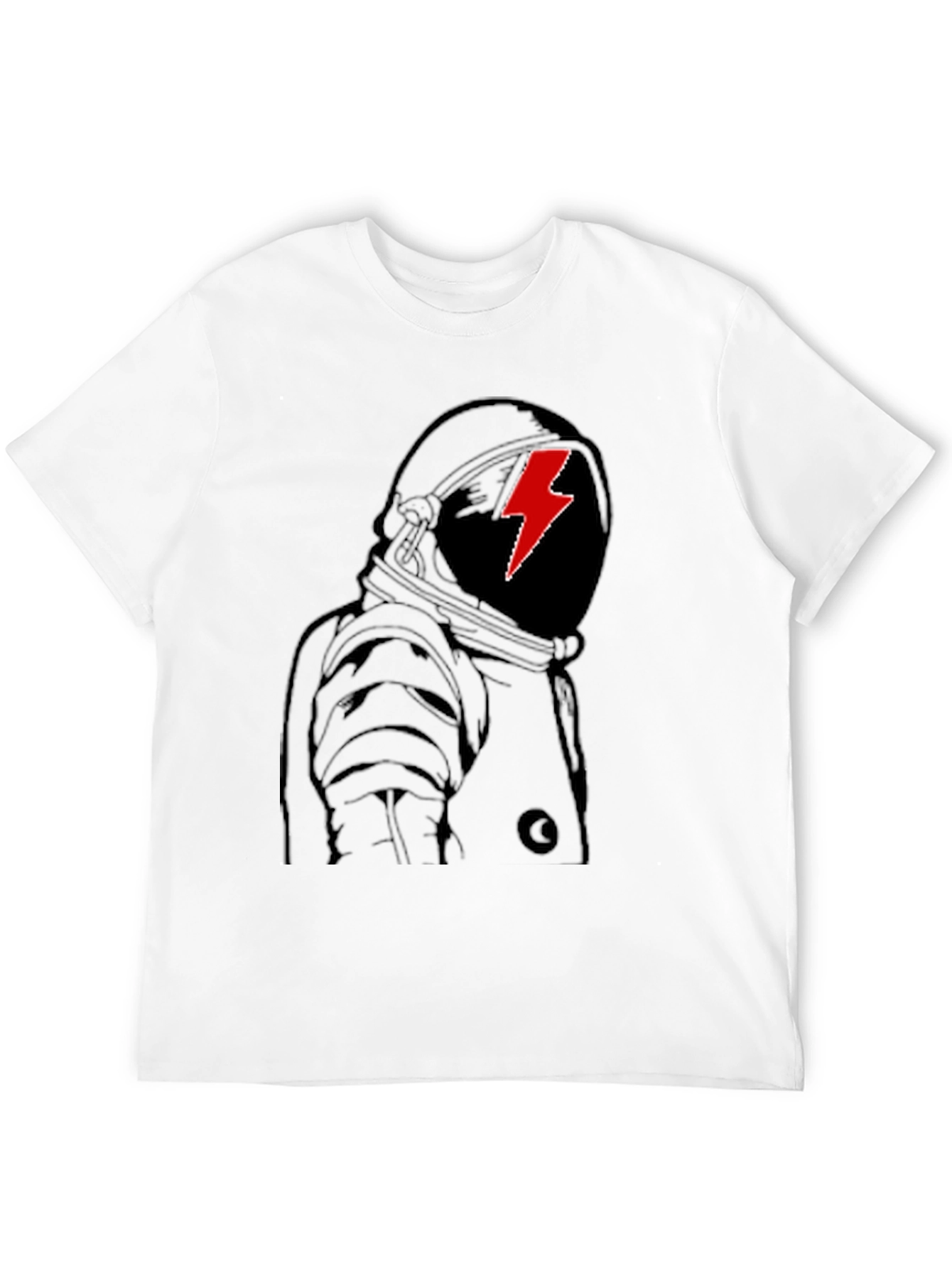 Astronaut Lightning Bolt Graphic Tee - Stylish Black T-Shirt