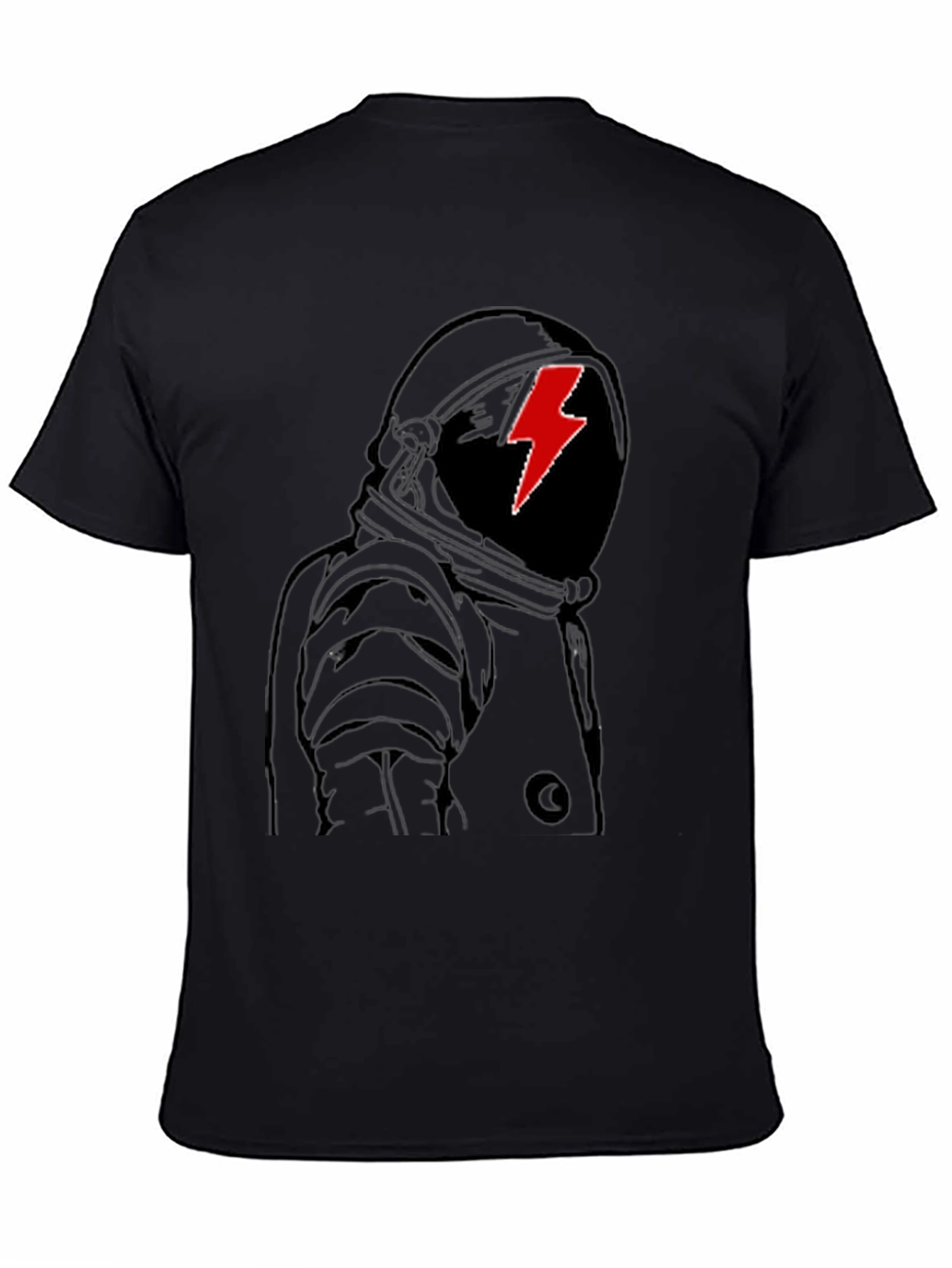 Astronaut Lightning Bolt Graphic Tee - Stylish Black T-Shirt
