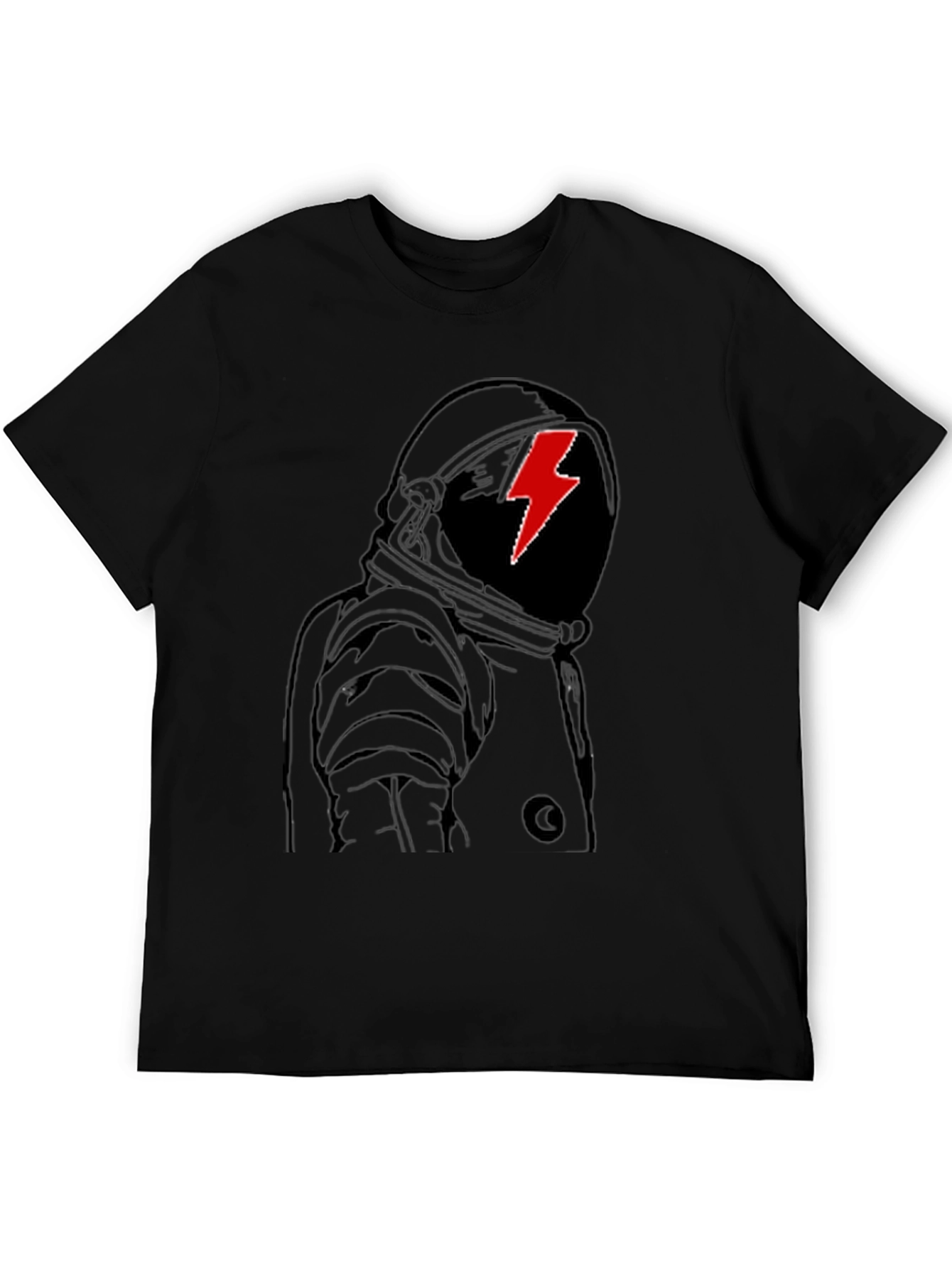Astronaut Lightning Bolt Graphic Tee - Stylish Black T-Shirt