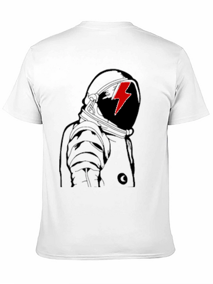 Astronaut Lightning Bolt Graphic Tee - Stylish Black T-Shirt