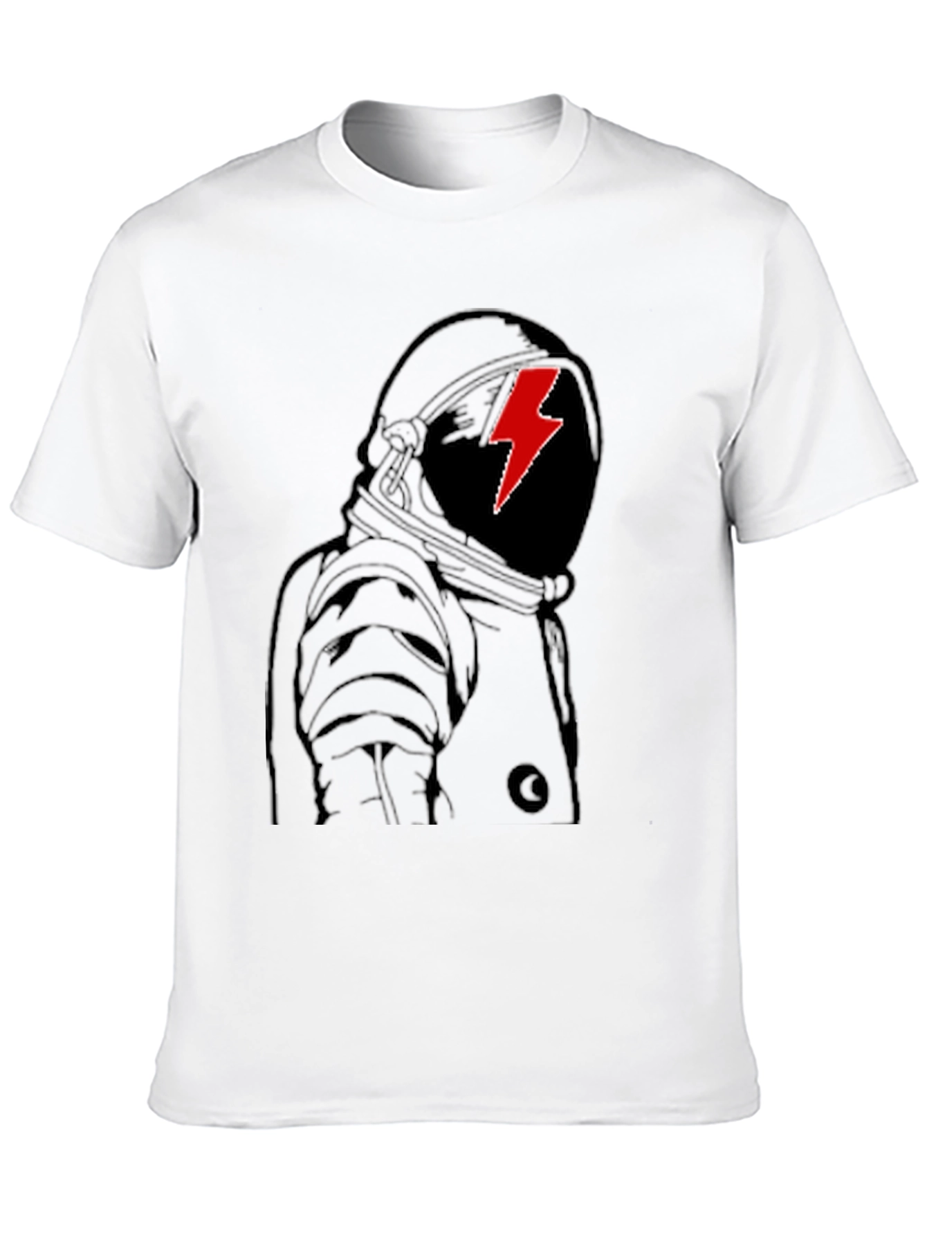 Astronaut Lightning Bolt Graphic Tee - Stylish Black T-Shirt