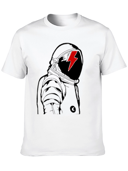 Astronaut Lightning Bolt Graphic Tee - Stylish Black T-Shirt