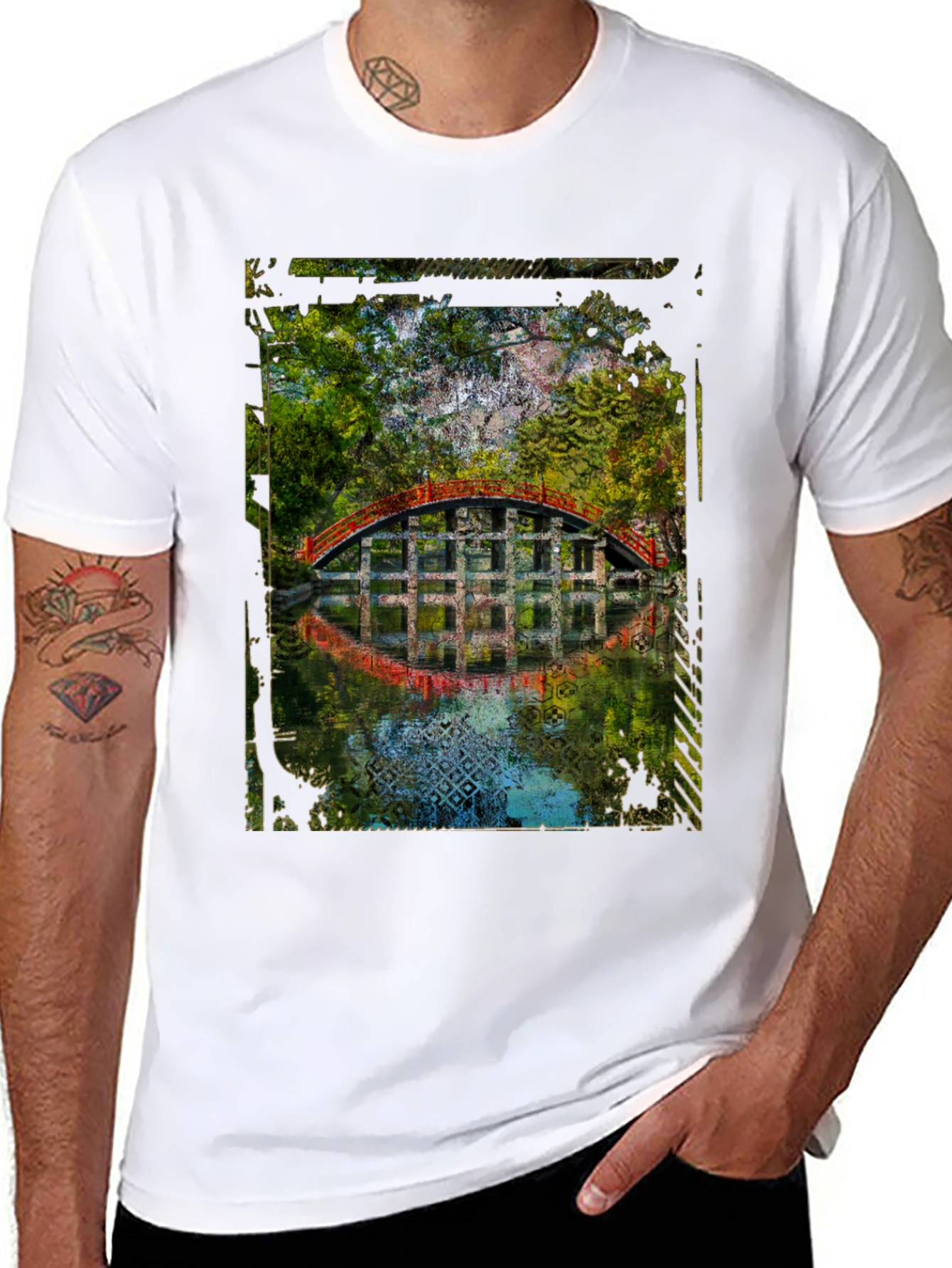 Arched Bridge Graphic Tee - Mens Black T-Shirt