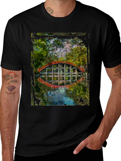 Arched Bridge Graphic Tee - Mens Black T-Shirt