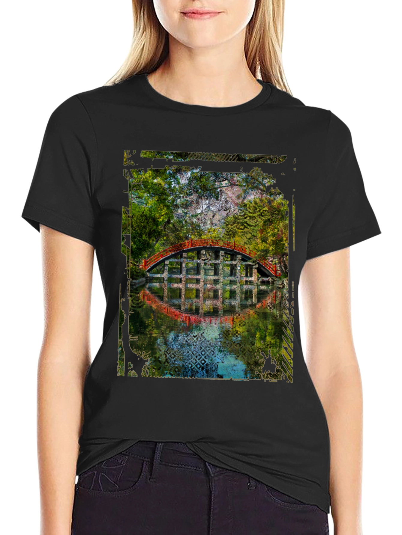 Arched Bridge Graphic Tee - Mens Black T-Shirt