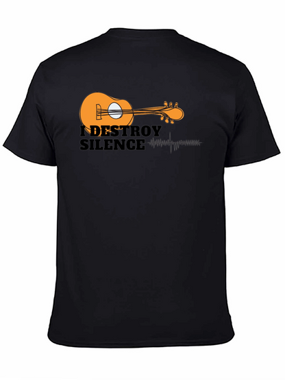 I Destroy Silence Guitar Graphic Black T-Shirt