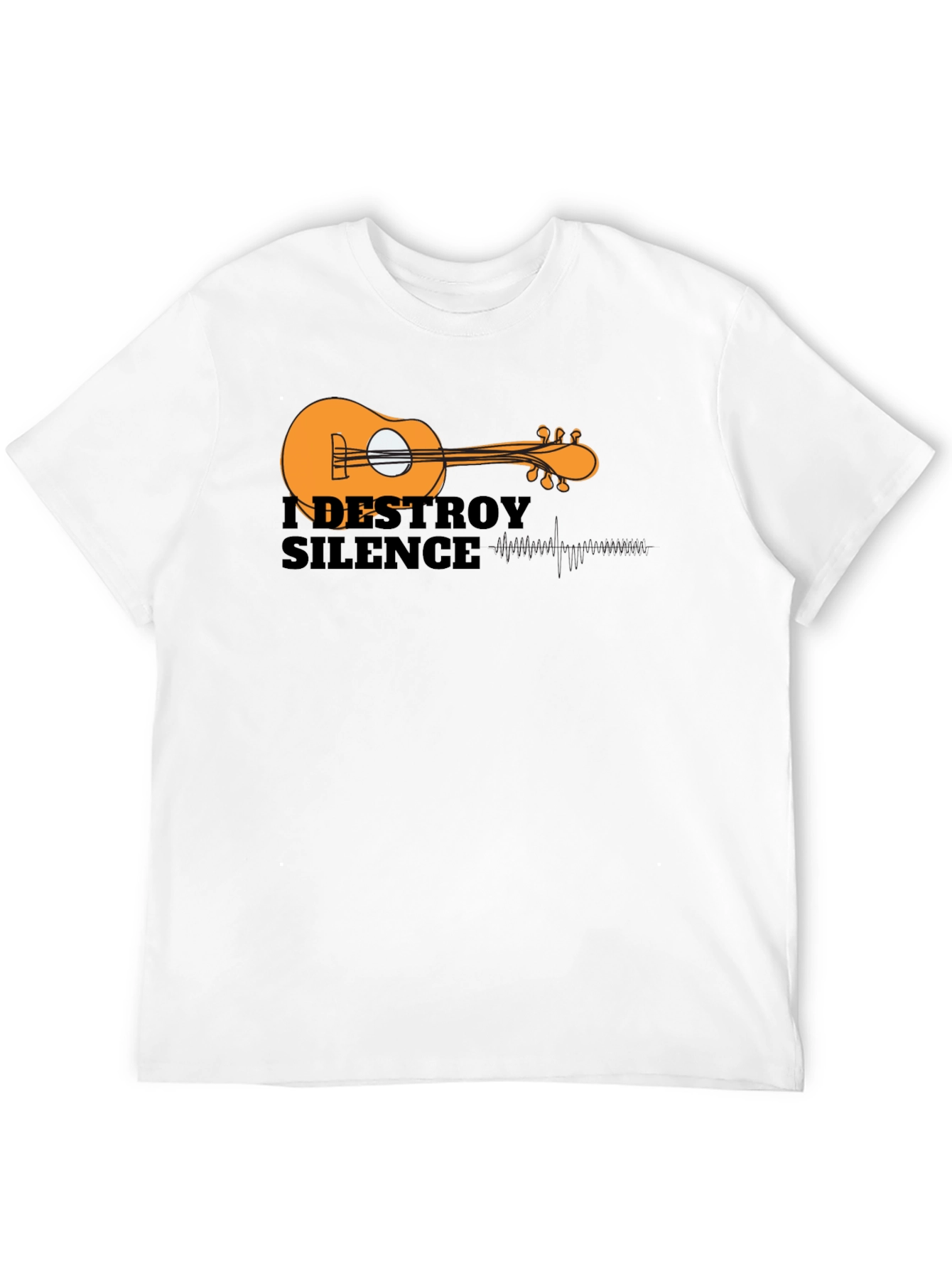 I Destroy Silence Guitar Graphic Black T-Shirt