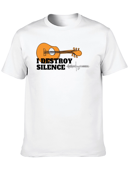 I Destroy Silence Guitar Graphic Black T-Shirt