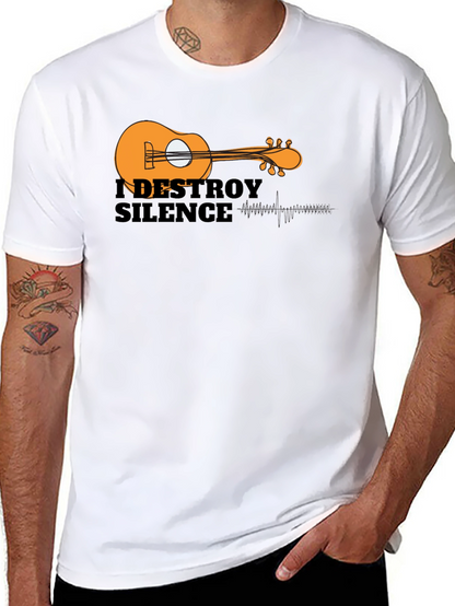 I Destroy Silence Guitar Graphic Black T-Shirt