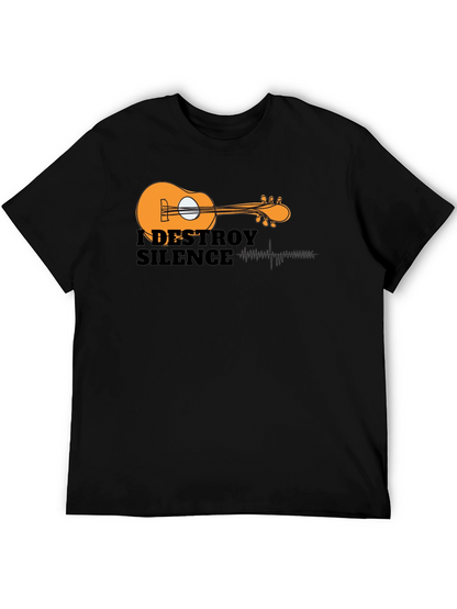 I Destroy Silence Guitar Graphic Black T-Shirt