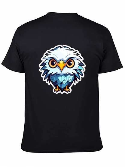 Cute Cartoon Owl Graphic Black T-Shirt