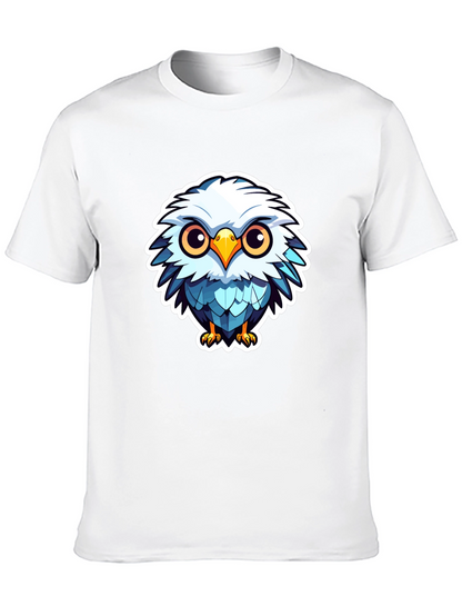 Cute Cartoon Owl Graphic Black T-Shirt