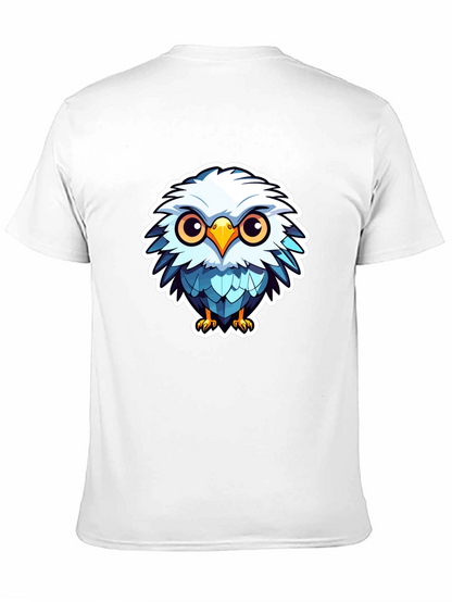 Cute Cartoon Owl Graphic Black T-Shirt