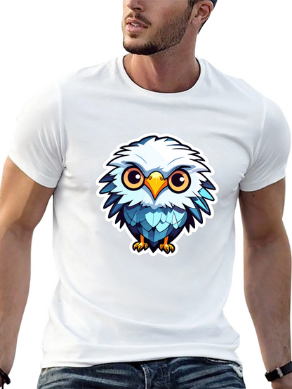 Cute Cartoon Owl Graphic Black T-Shirt