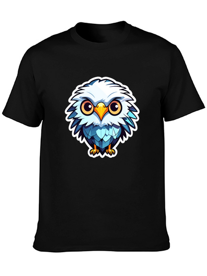 Cute Cartoon Owl Graphic Black T-Shirt