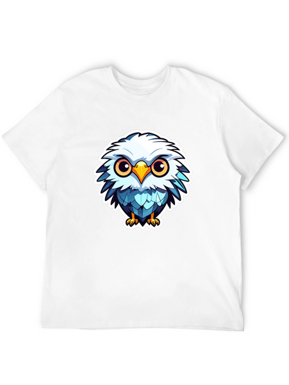 Cute Cartoon Owl Graphic Black T-Shirt