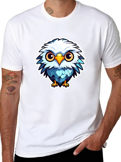 Cute Cartoon Owl Graphic Black T-Shirt