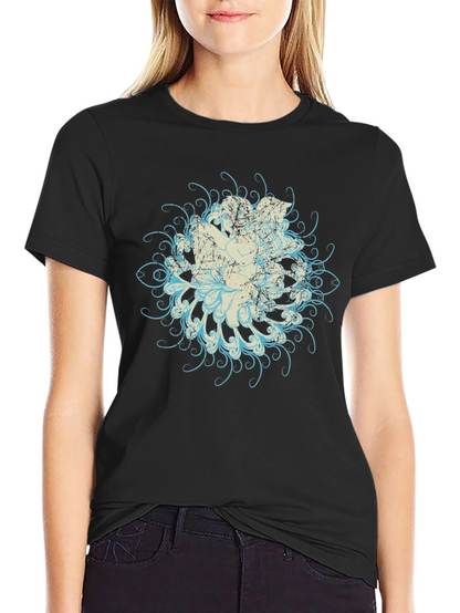 Graphic Print Mens Black Tee