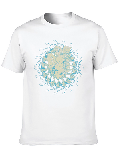 Graphic Print Mens Black Tee