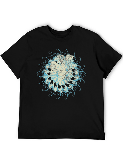 Graphic Print Mens Black Tee