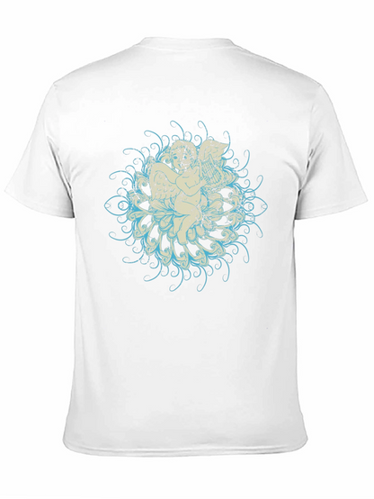 Graphic Print Mens Black Tee