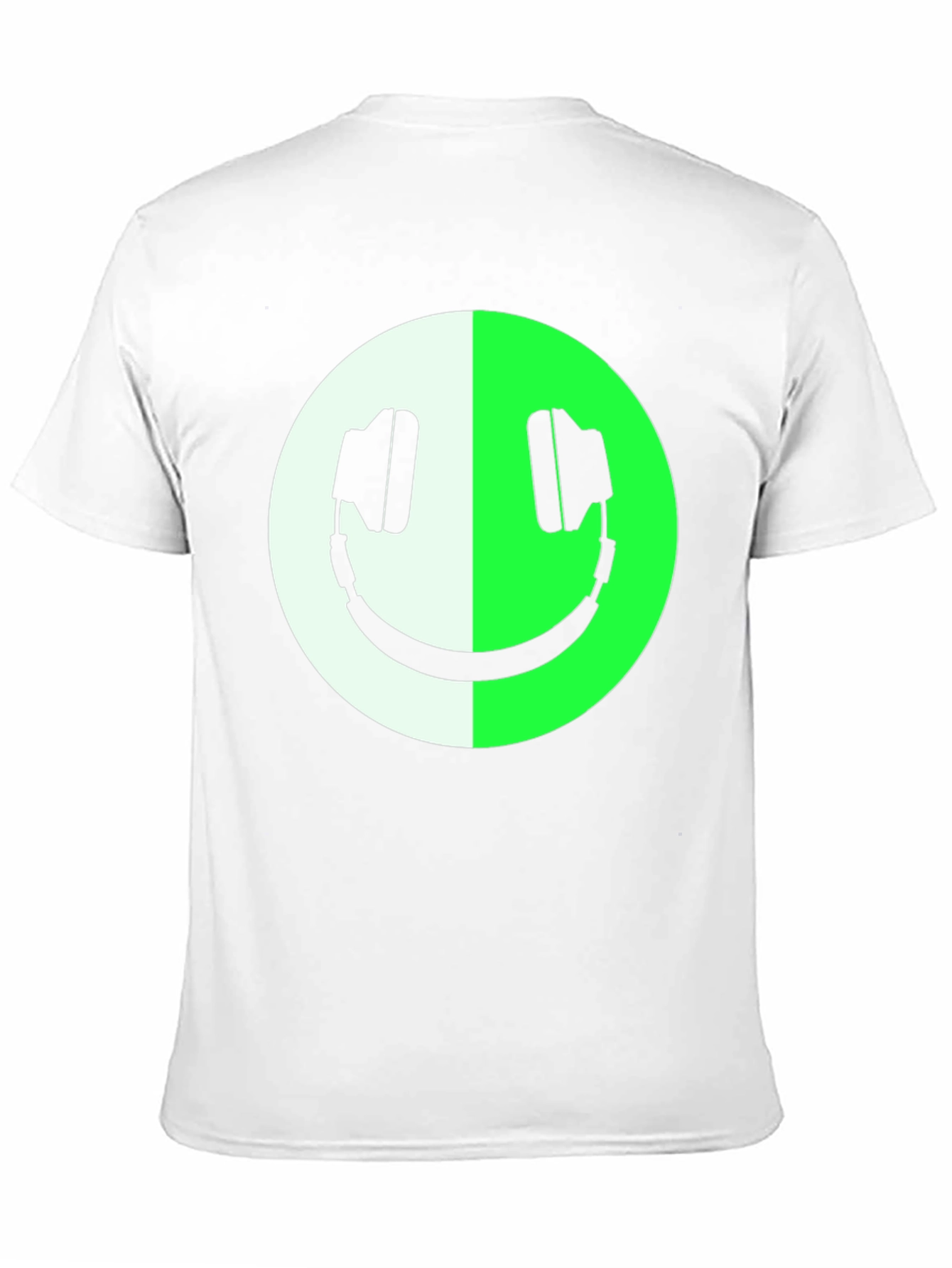 Headphone Smiley Face Graphic Tee - Black
