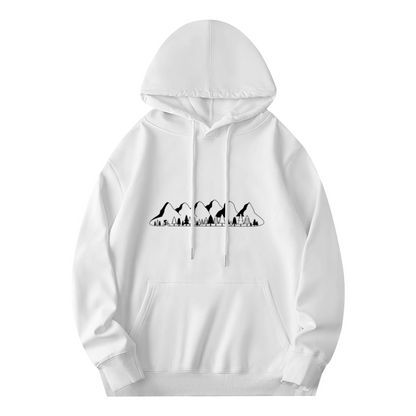 Minimalist Mountain Outdoor Scene Pullover Hoodie