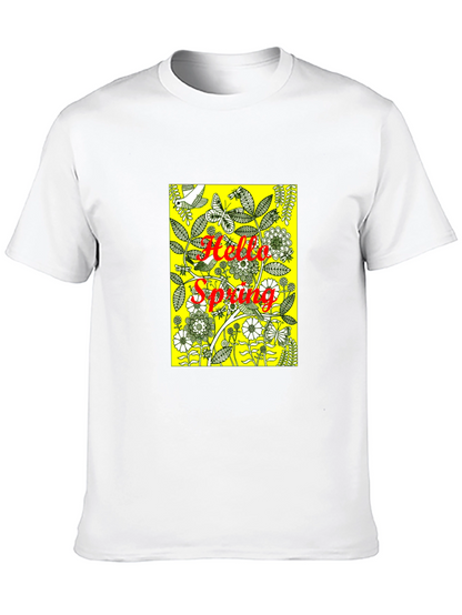 Hello Spring Black Graphic Tee