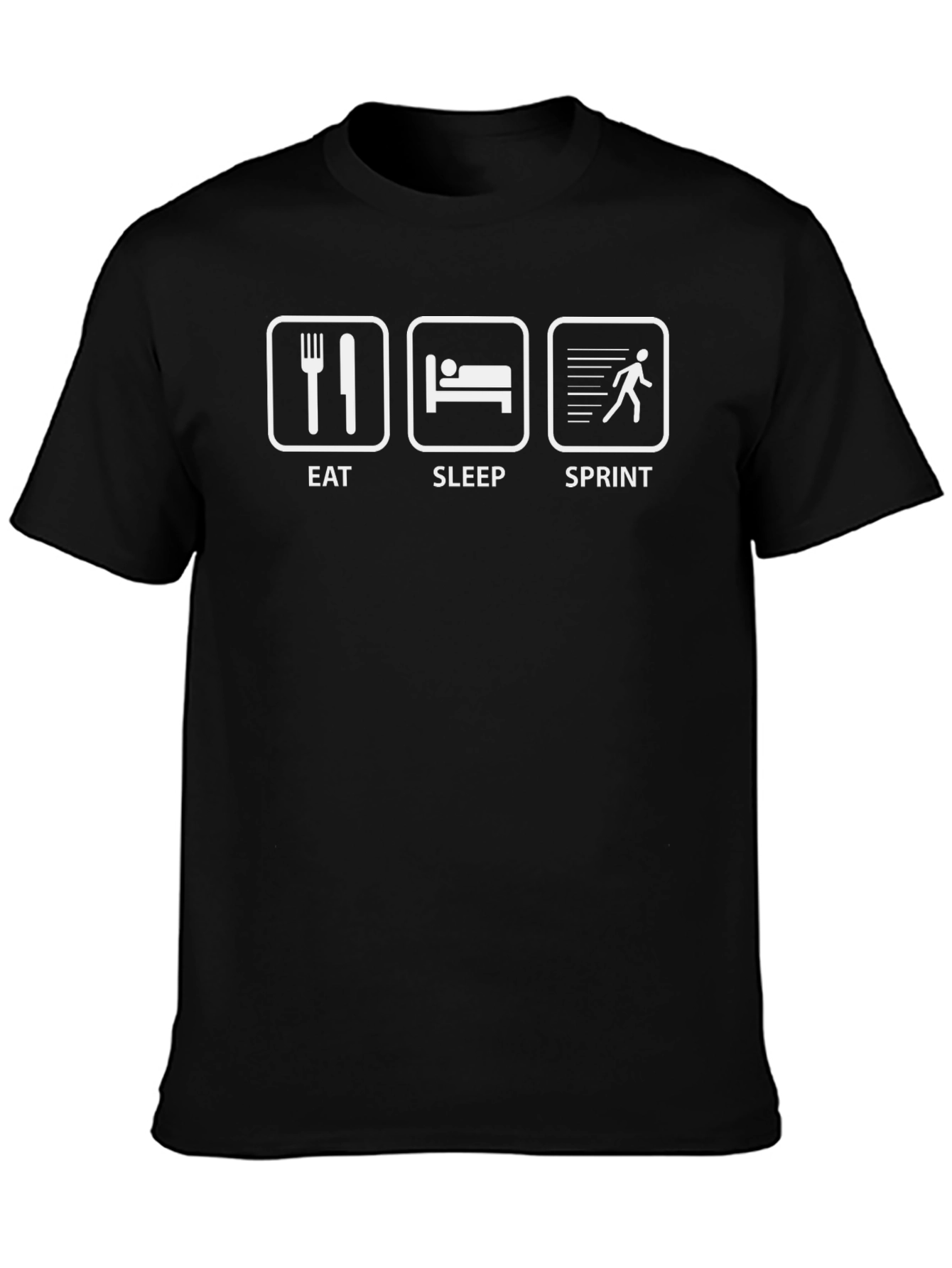 Eat Sleep Sprint Graphic Tee - Black Cotton T-Shirt