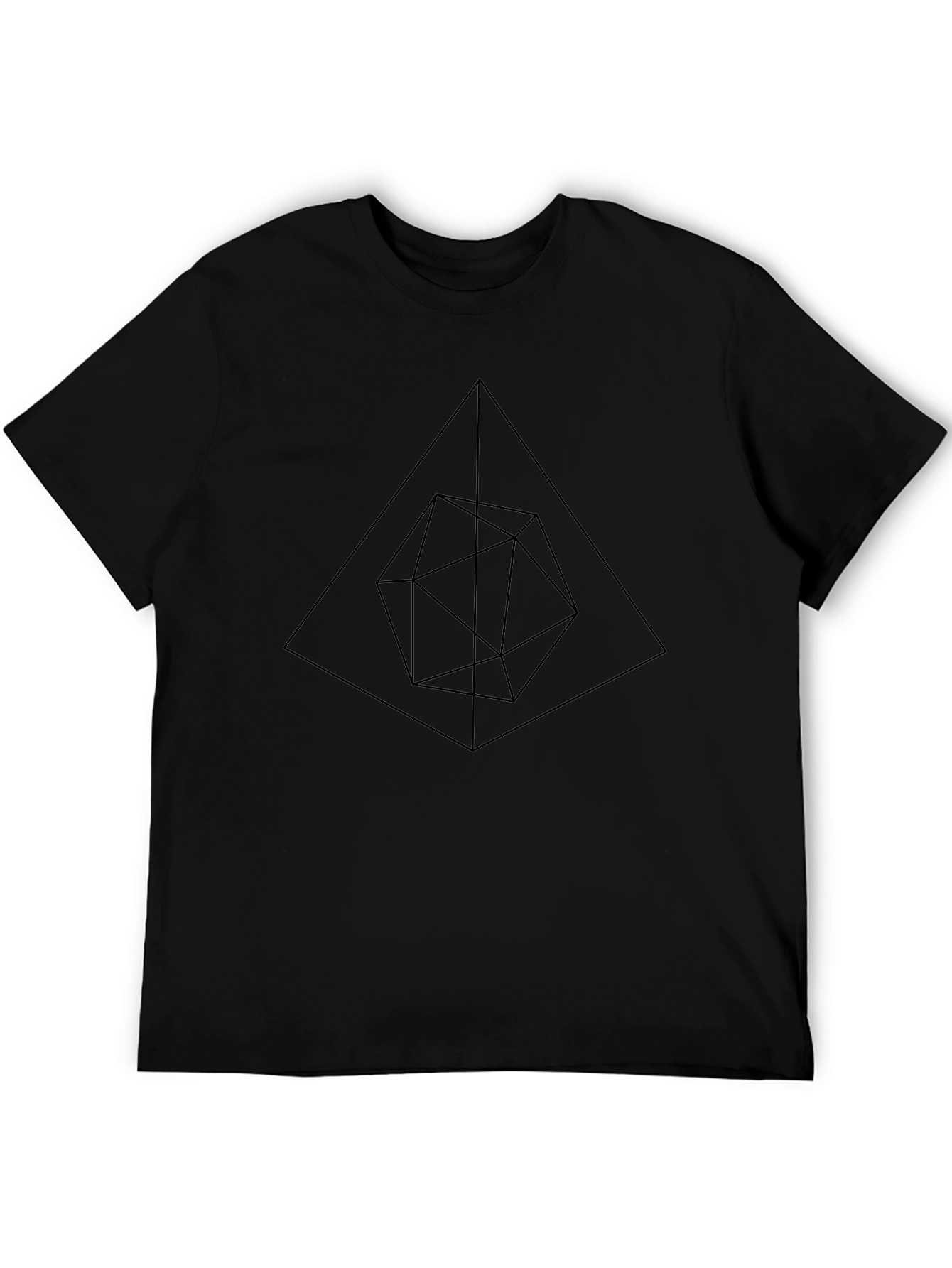 Geometric Black T-Shirt - Modern Minimalist Design