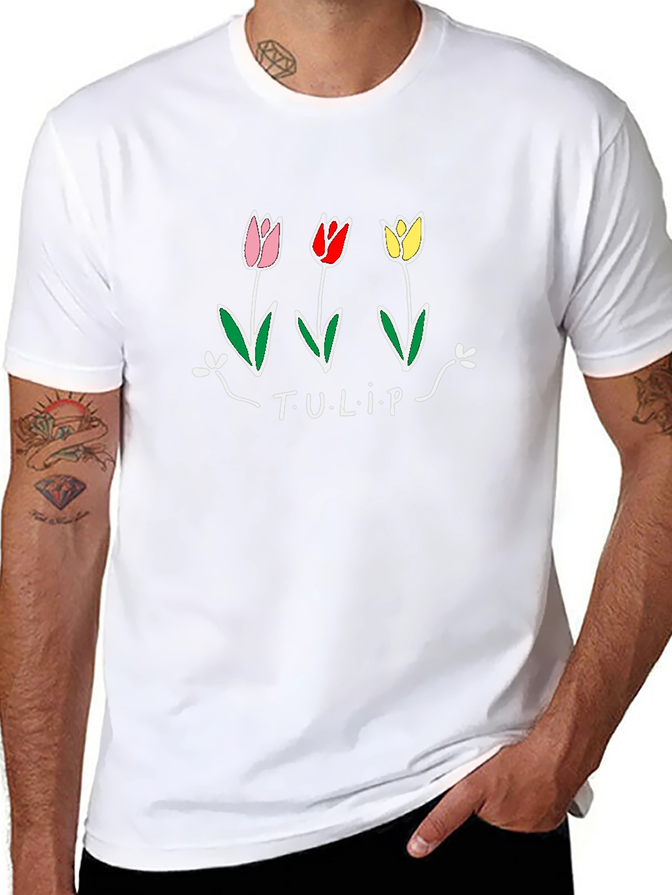 Tulip Graphic T-Shirt - Black Unisex Tee