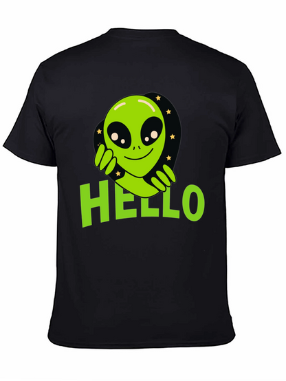 Alien Hello T-Shirt - Black Graphic Tee