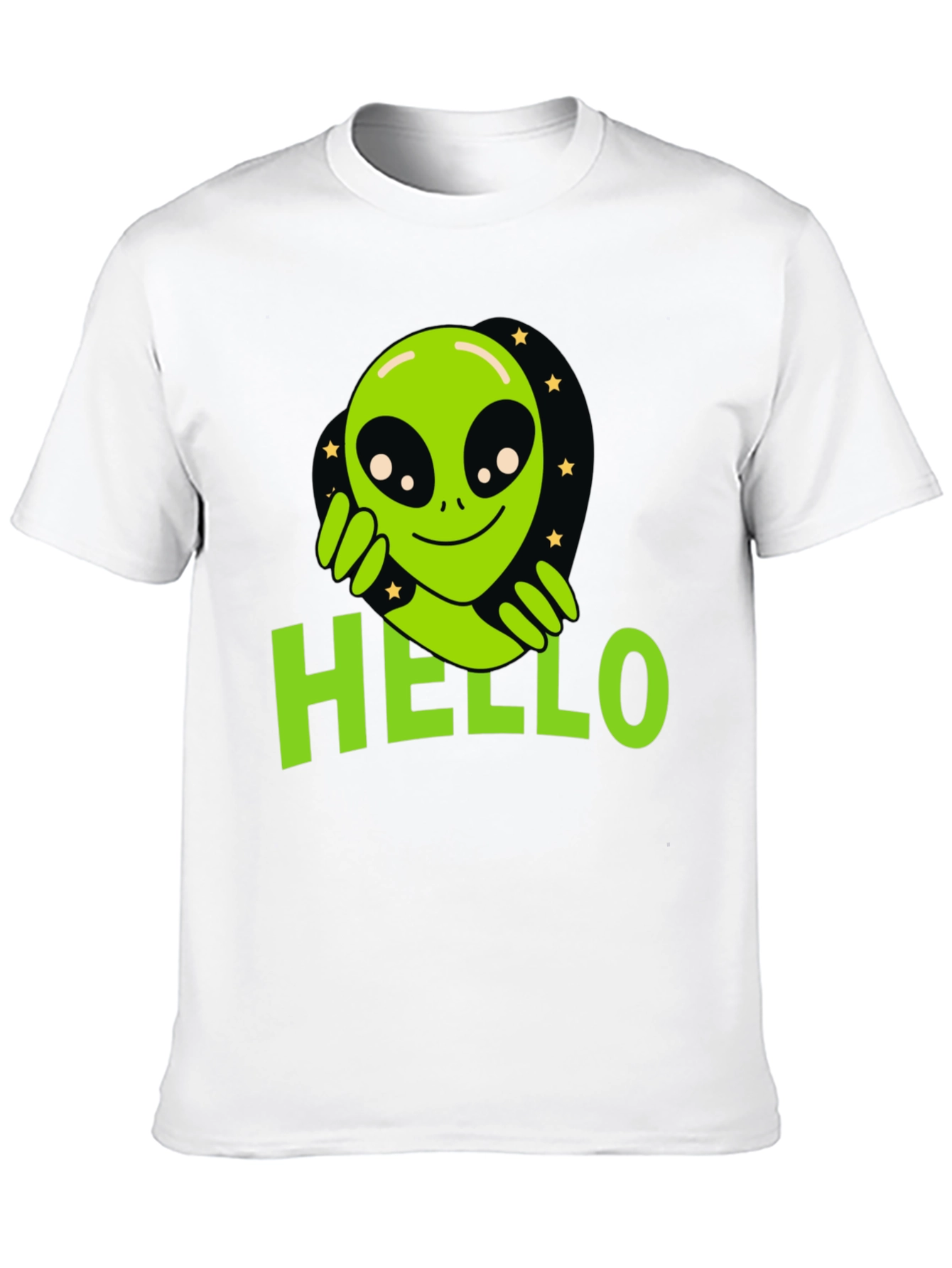 Alien Hello T-Shirt - Black Graphic Tee