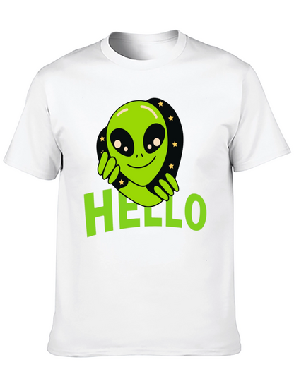 Alien Hello T-Shirt - Black Graphic Tee