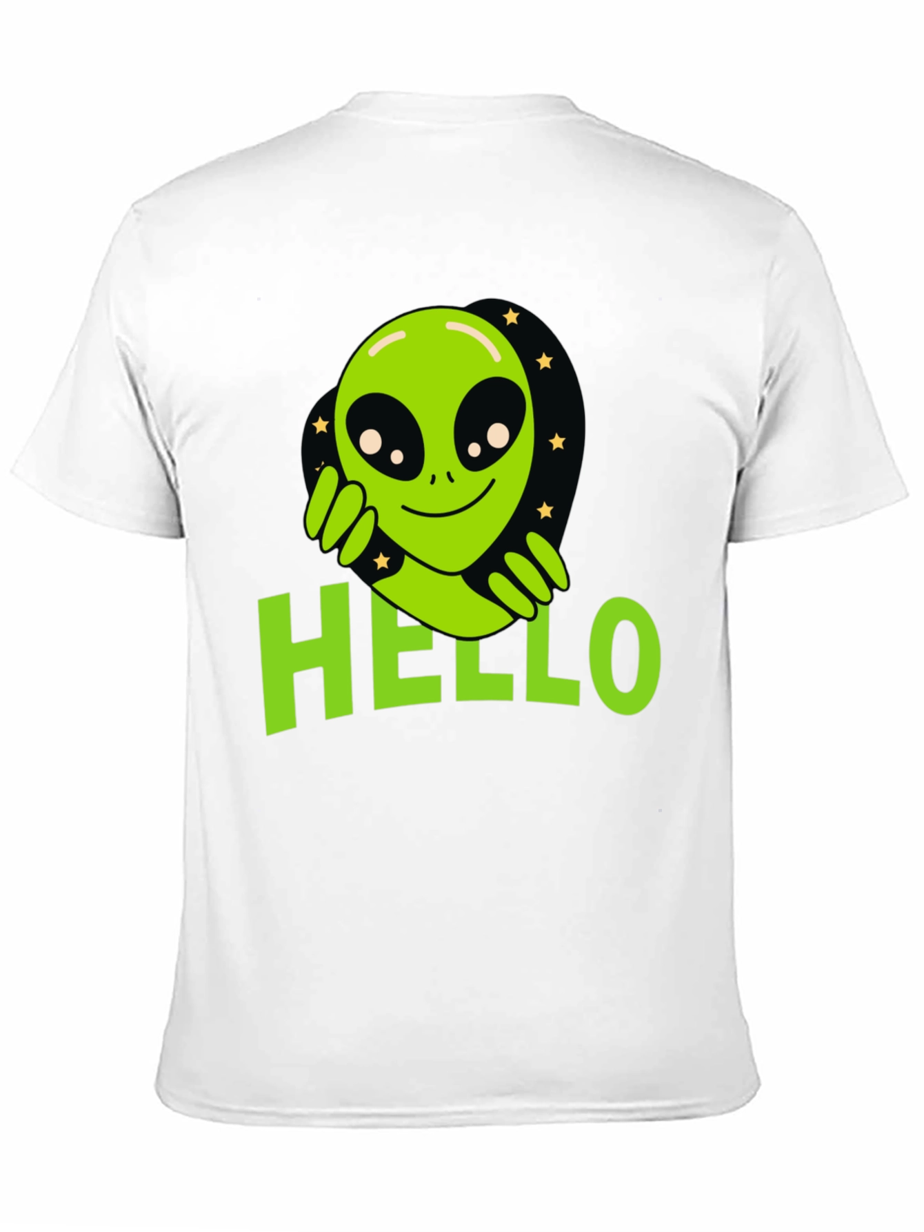 Alien Hello T-Shirt - Black Graphic Tee