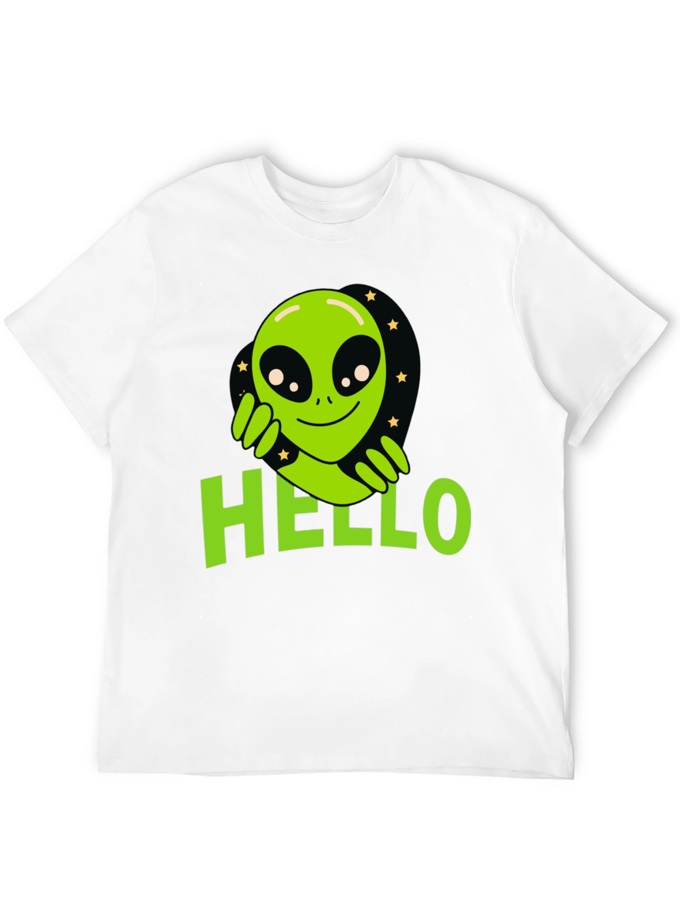 Alien Hello T-Shirt - Black Graphic Tee