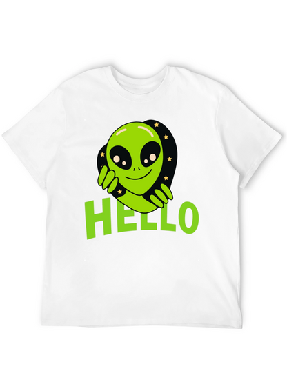 Alien Hello T-Shirt - Black Graphic Tee