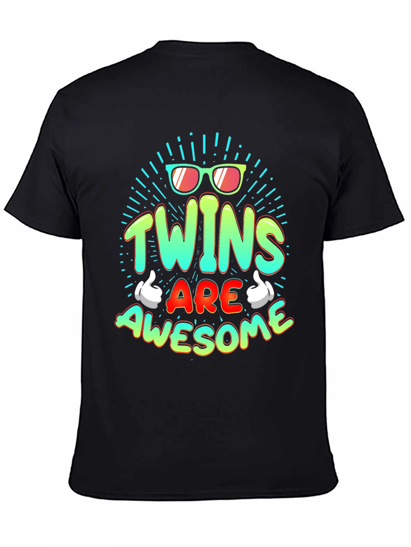 Twins Are Awesome Graphic Tee - Trendy T-Shirt