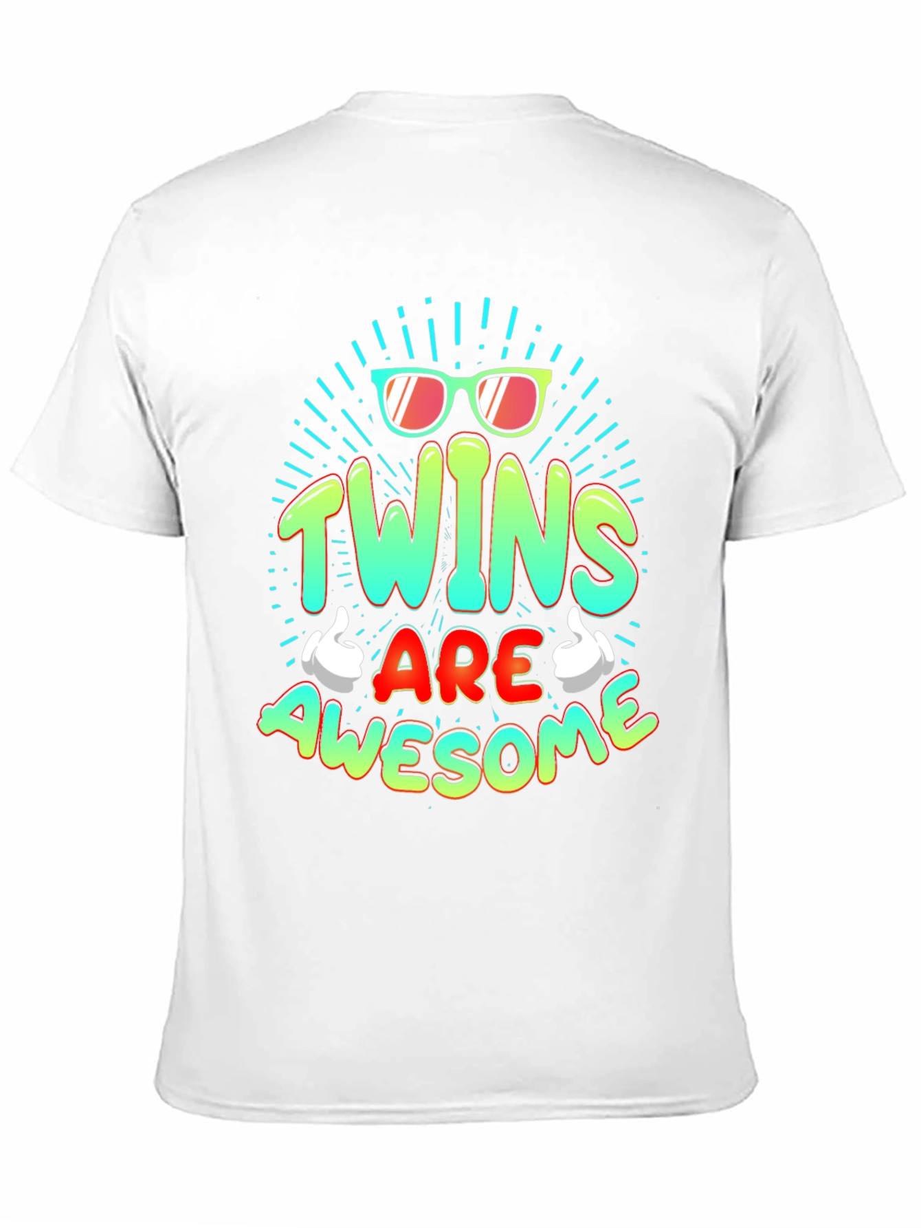 Twins Are Awesome Graphic Tee - Trendy T-Shirt