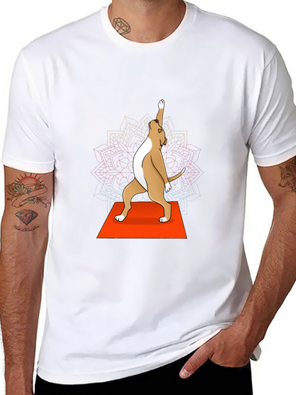 Yoga Dog Graphic Tee - Black Crew Neck T-Shirt