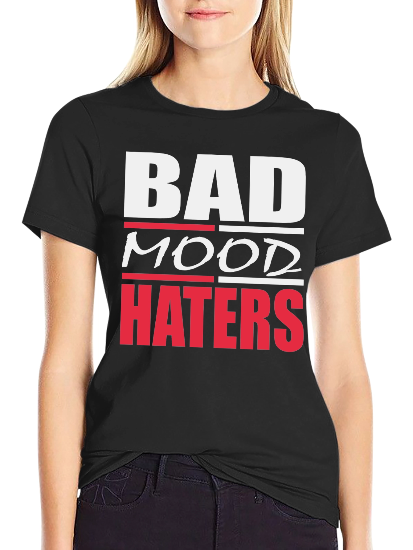 Bad Mood Haters Graphic T-Shirt - Black