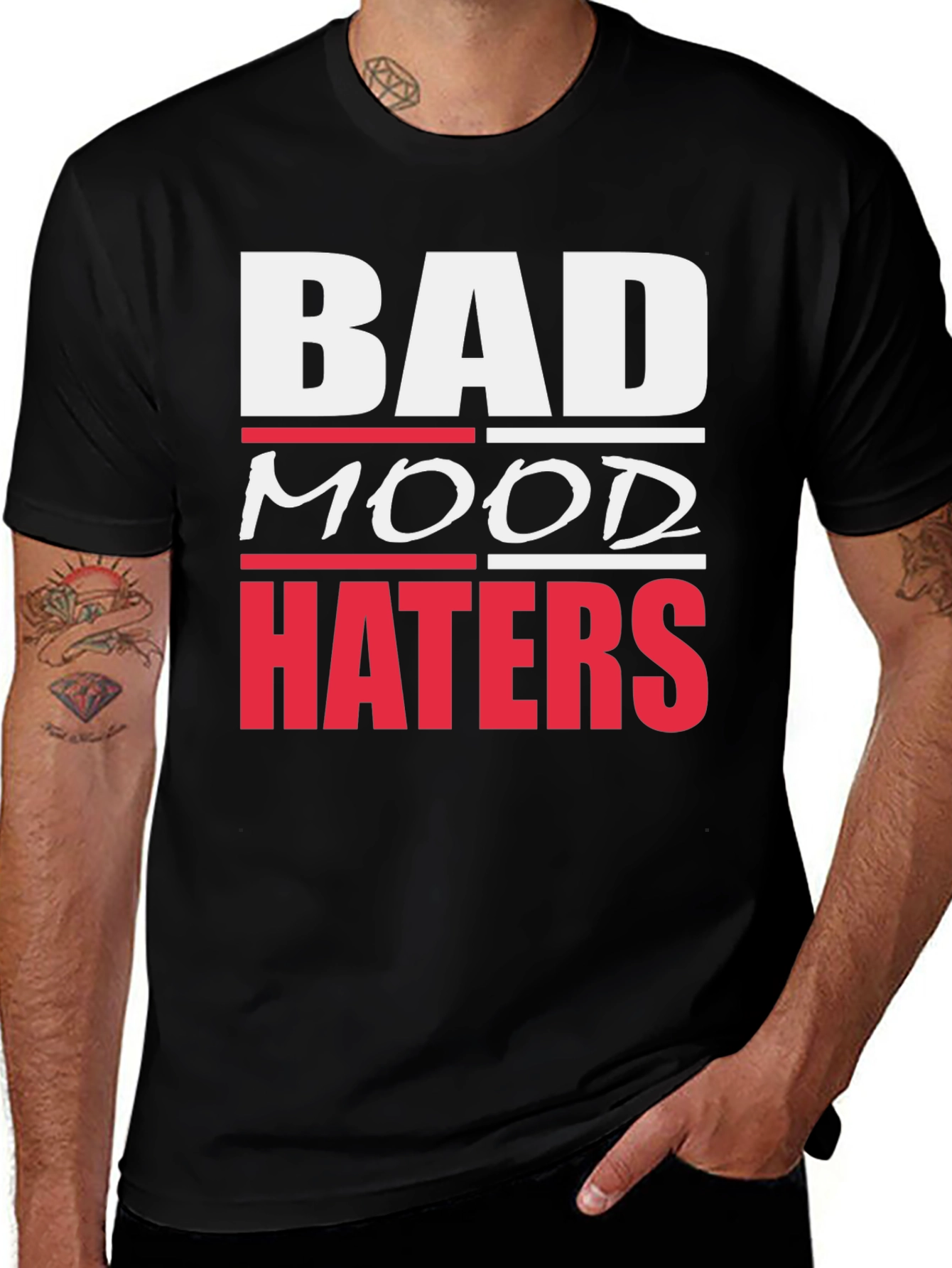 Bad Mood Haters Graphic T-Shirt - Black